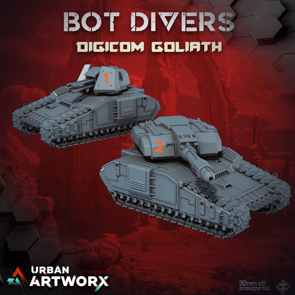 Tabletop Miniaturen - Skullforge Studios - Bot Divers: Digicom Goliath (1) Skullforge Studios