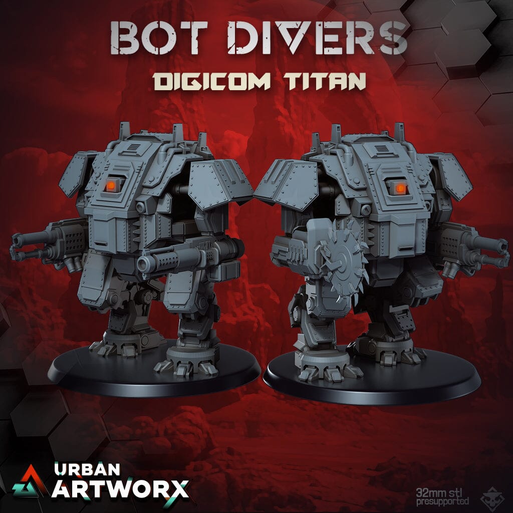 Tabletop Miniaturen - Skullforge Studios - Bot Divers: Digicom Titans (2) Skullforge Studios