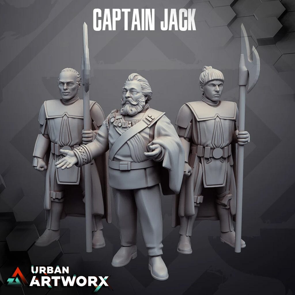 Tabletop Miniaturen - Skullforge Studios - Captain Jack and Guards Skullforge Studios