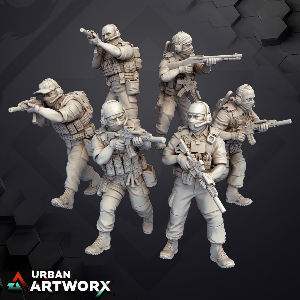 Tabletop Miniaturen - Skullforge Studios - Contact-Gray Cell Mercenaries (6) Skullforge Studios