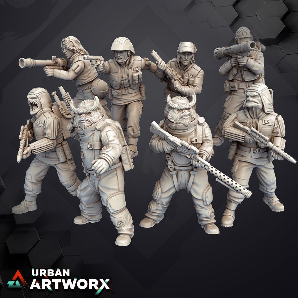 Tabletop Miniaturen - Skullforge Studios - Covert Raiders Set 2 (8) Skullforge Studios