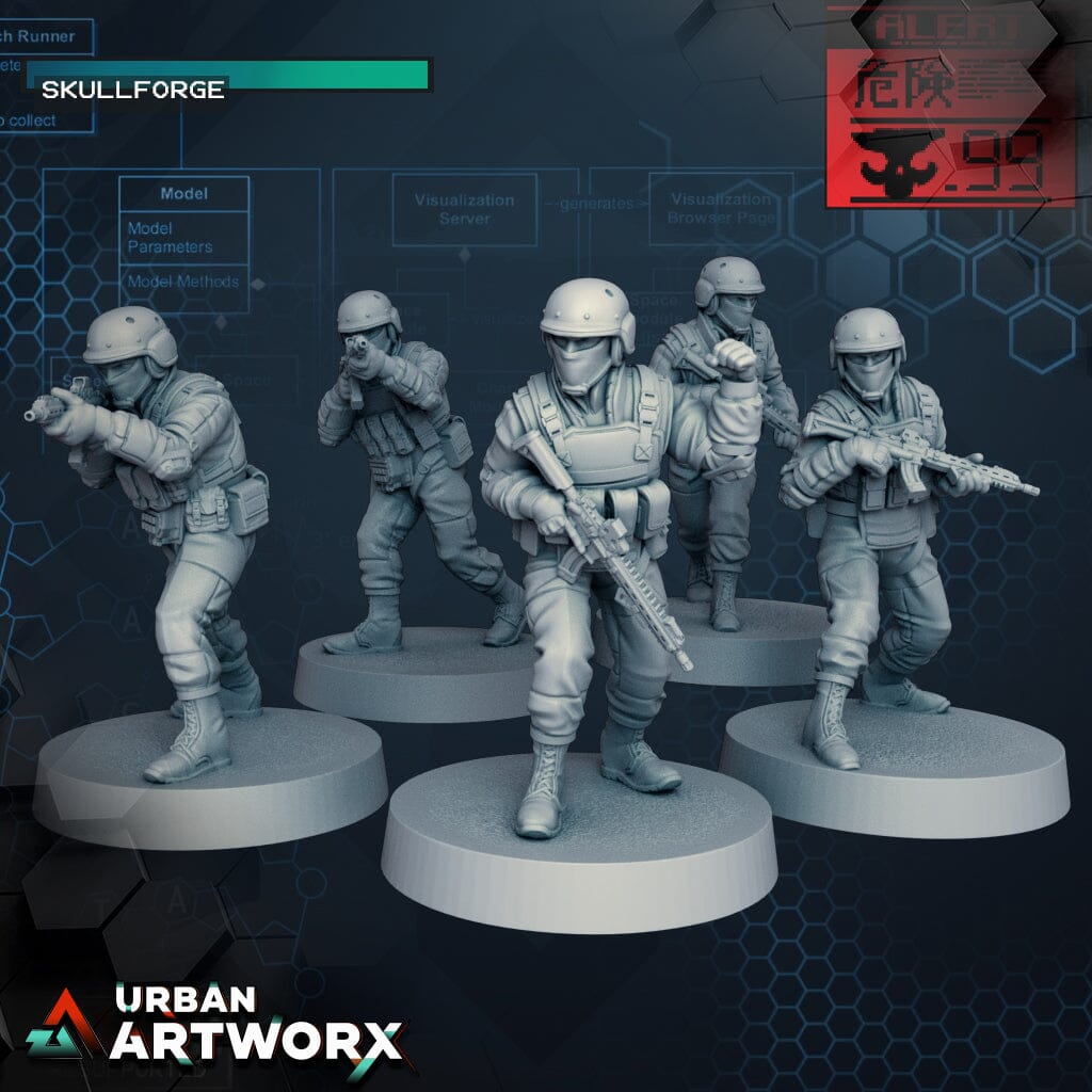 Tabletop Miniaturen - Skullforge Studios - Elite Wolf Soldiers (5) Skullforge Studios