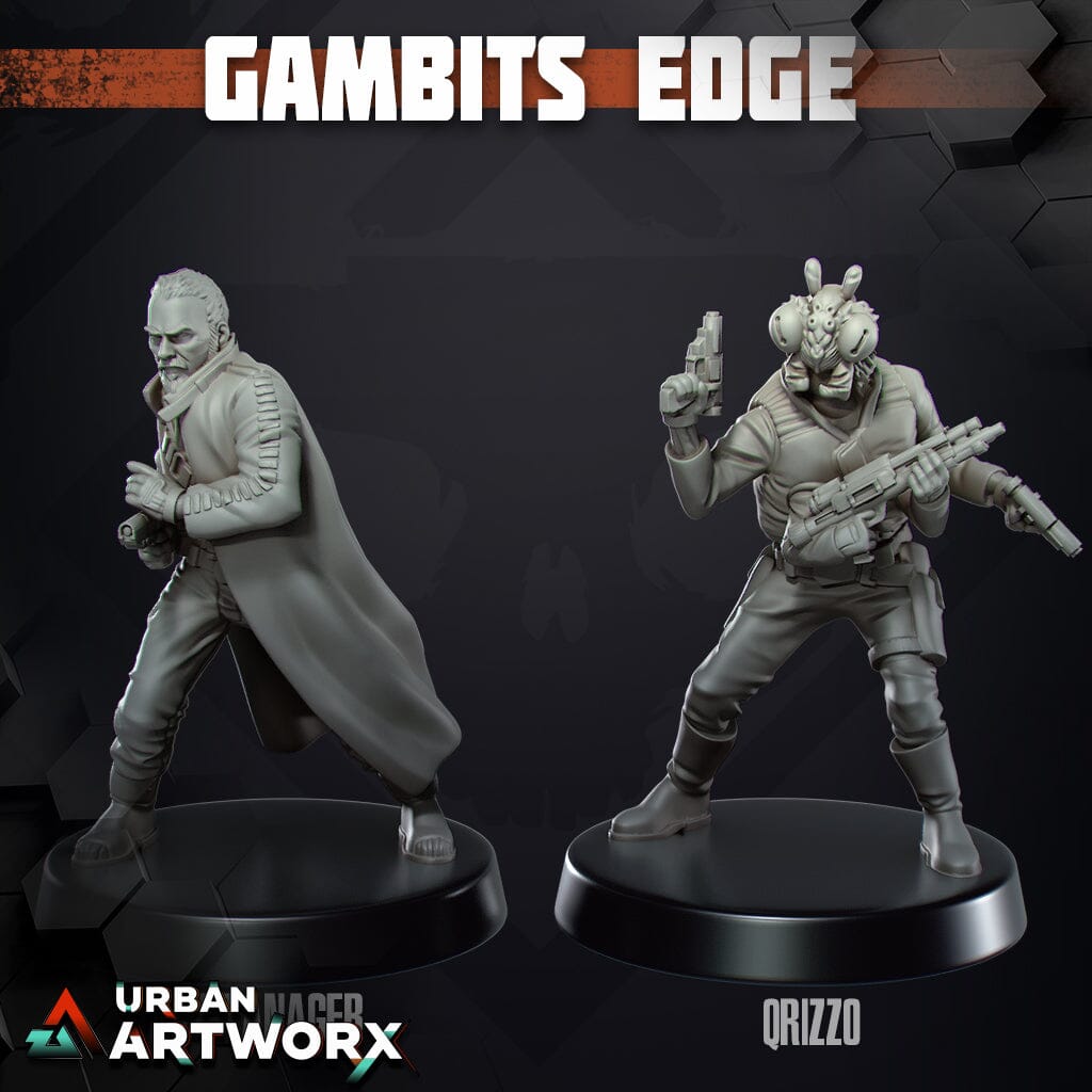 Tabletop Miniaturen - Skullforge Studios - Gambits Edge: Dak Tanager and Qrizzo (2) Skullforge Studios