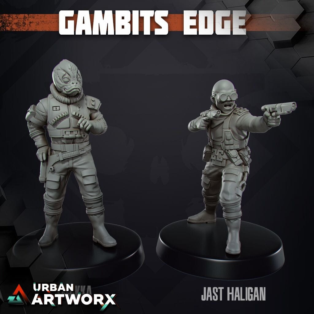 Tabletop Miniaturen - Skullforge Studios - Gambits Edge: Jast Haligan & Smokka (2) Skullforge Studios