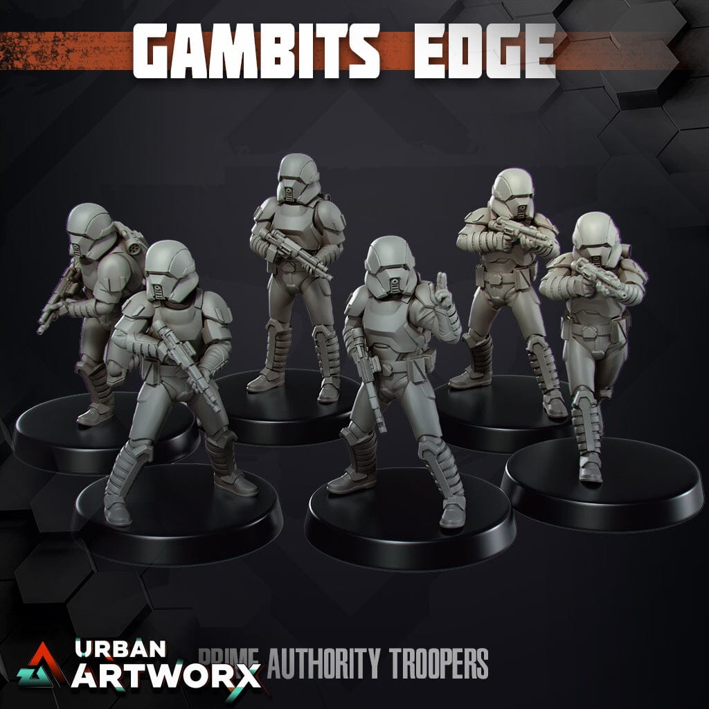 Tabletop Miniaturen - Skullforge Studios - Gambits Edge: Prime Authority Troopers (6) Skullforge Studios