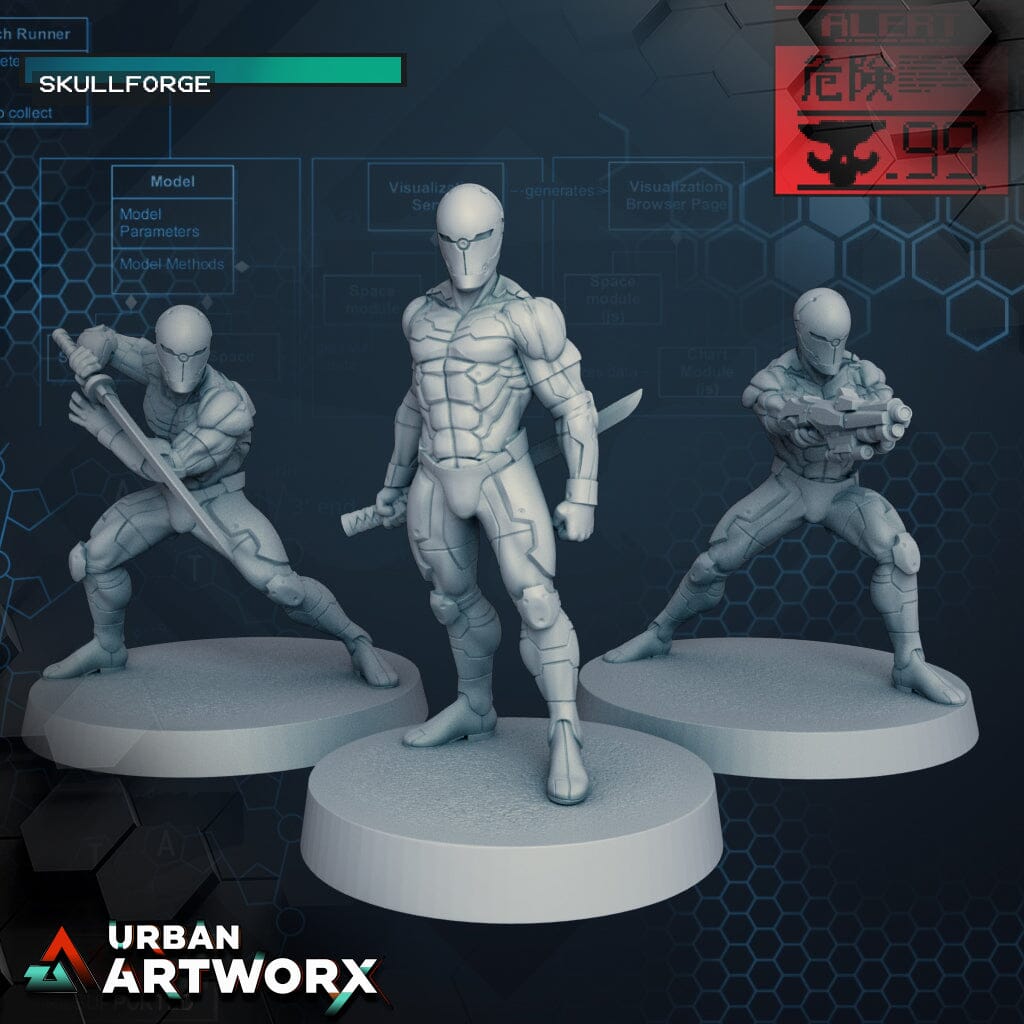 Tabletop Miniaturen - Skullforge Studios - Gray Shinobi (3) Skullforge Studios