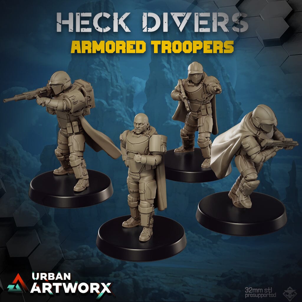 Tabletop Miniaturen - Skullforge Studios - Heck Divers: Heavy Armor (4) Skullforge Studios