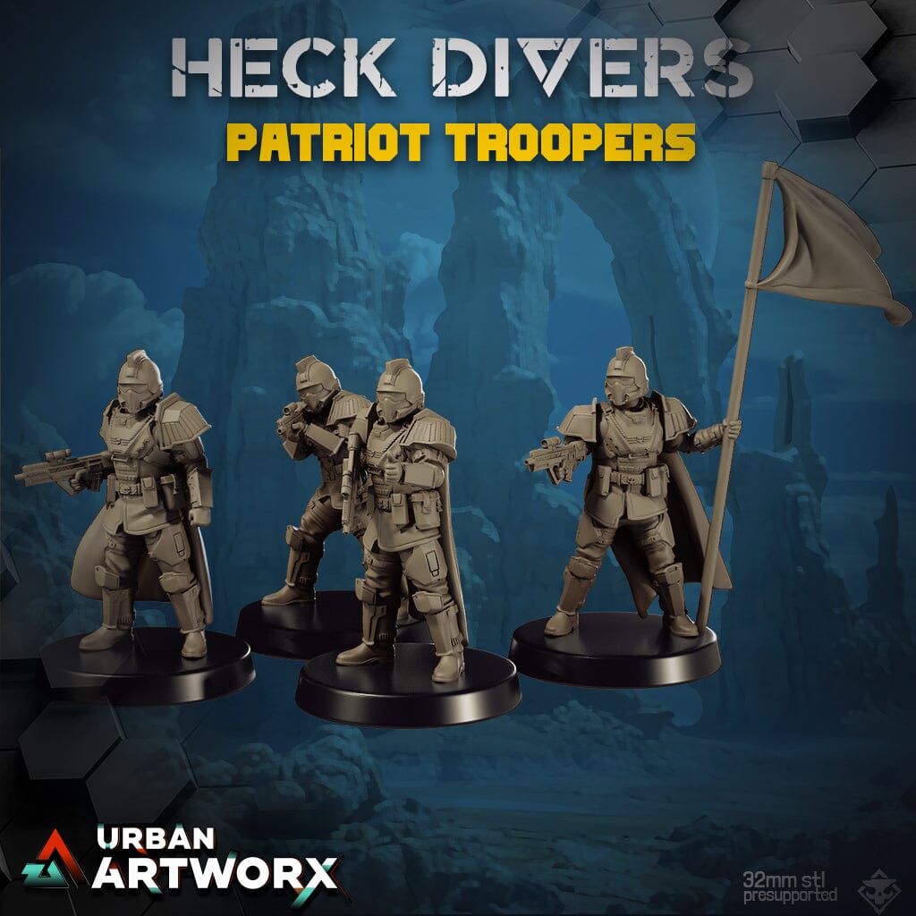 Tabletop Miniaturen - Skullforge Studios - Heck Divers: Patriot Troopers (4) Skullforge Studios