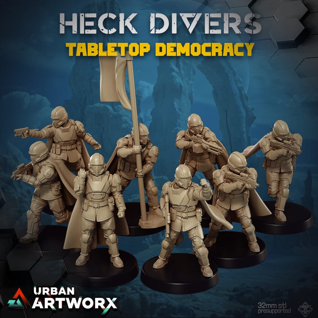 Tabletop Miniaturen - Skullforge Studios - Heck Divers: Set 1 (8) Skullforge Studios