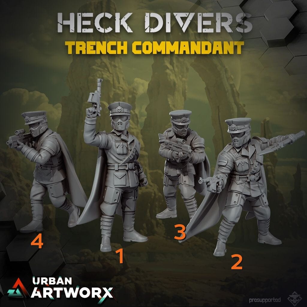 Tabletop Miniaturen - Skullforge Studios - Heck Divers: Trench Commandant (4) Skullforge Studios