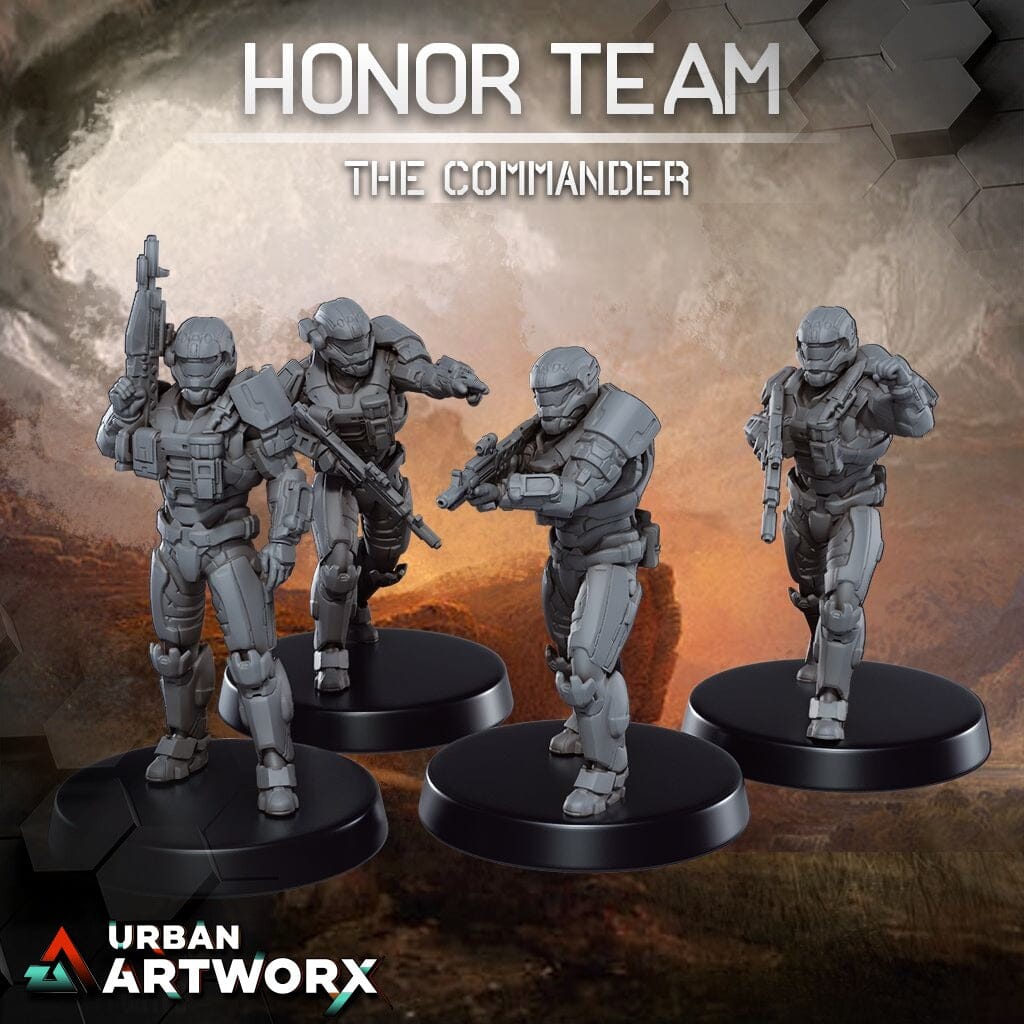 Tabletop Miniaturen - Skullforge Studios - Honor Team: The Commander (4) Skullforge Studios