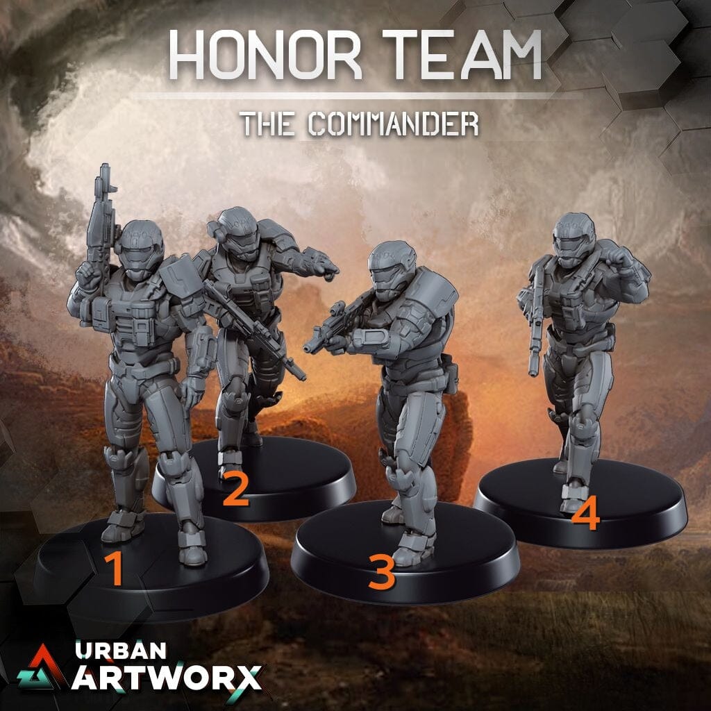 Tabletop Miniaturen - Skullforge Studios - Honor Team: The Commander (4) Skullforge Studios