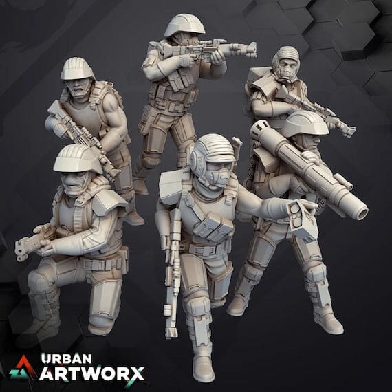 Tabletop Miniaturen - Skullforge Studios - Insurgent Exfiltratin Troopers (6) Skullforge Studios