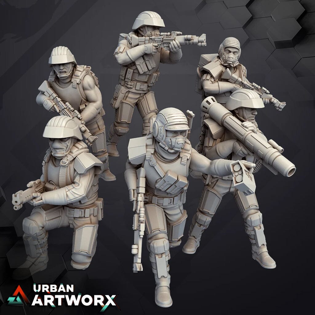 Tabletop Miniaturen - Skullforge Studios - Insurgent Exfiltration Troopers (6) Skullforge Studios