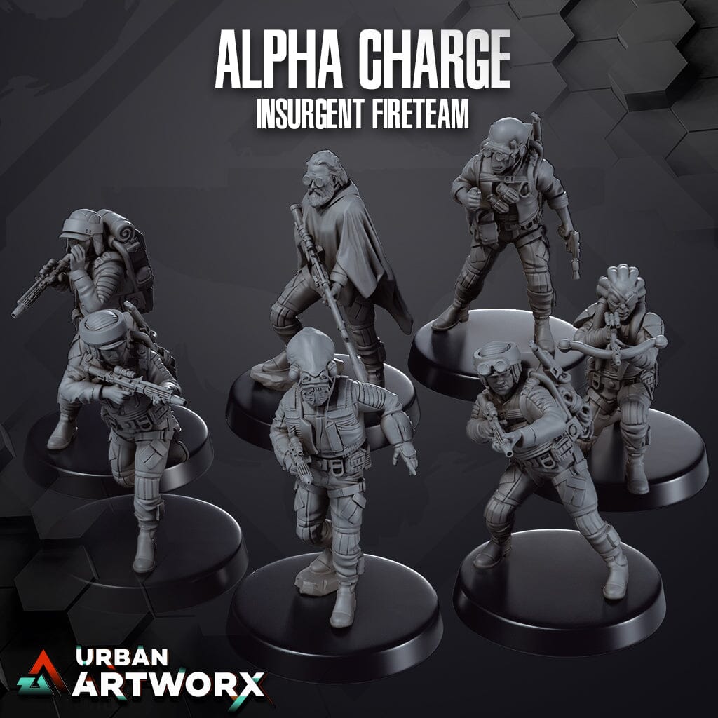 Tabletop Miniaturen - Skullforge Studios - Insurgent Fireteam Alpha Charge (7) Skullforge Studios