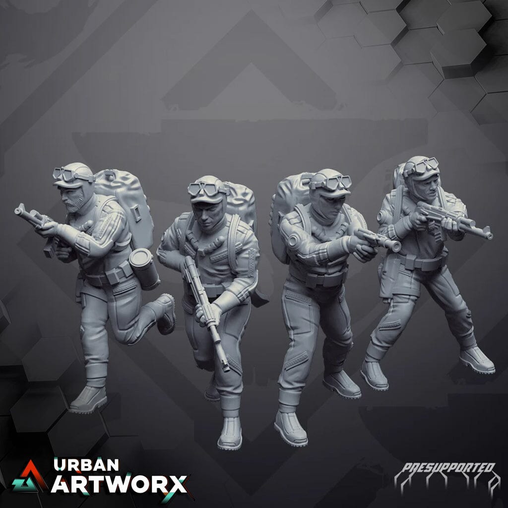 Tabletop Miniaturen - Skullforge Studios - Insurgent Wetworks Operatives (4) Skullforge Studios
