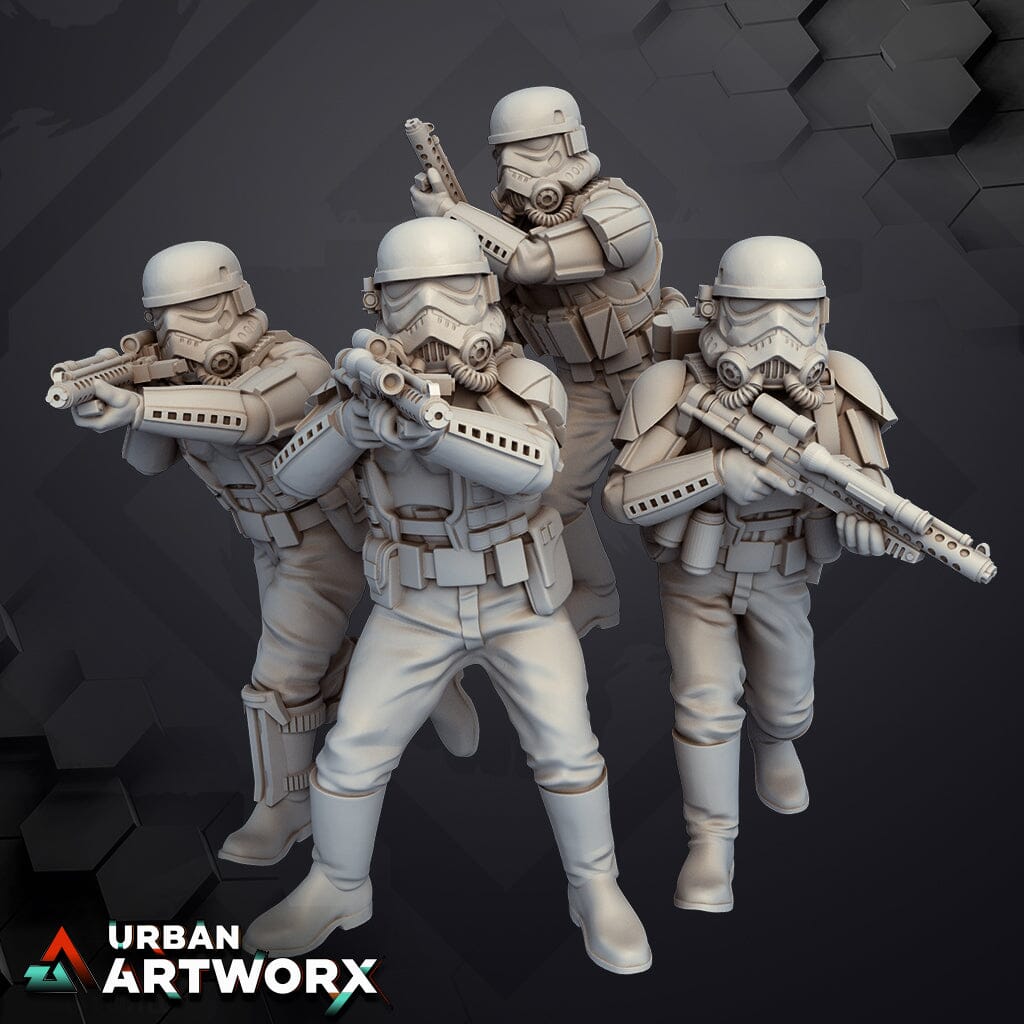 Tabletop Miniaturen - Skullforge Studios - Mud Authority Auxiliary Troopers (4) Skullforge Studios