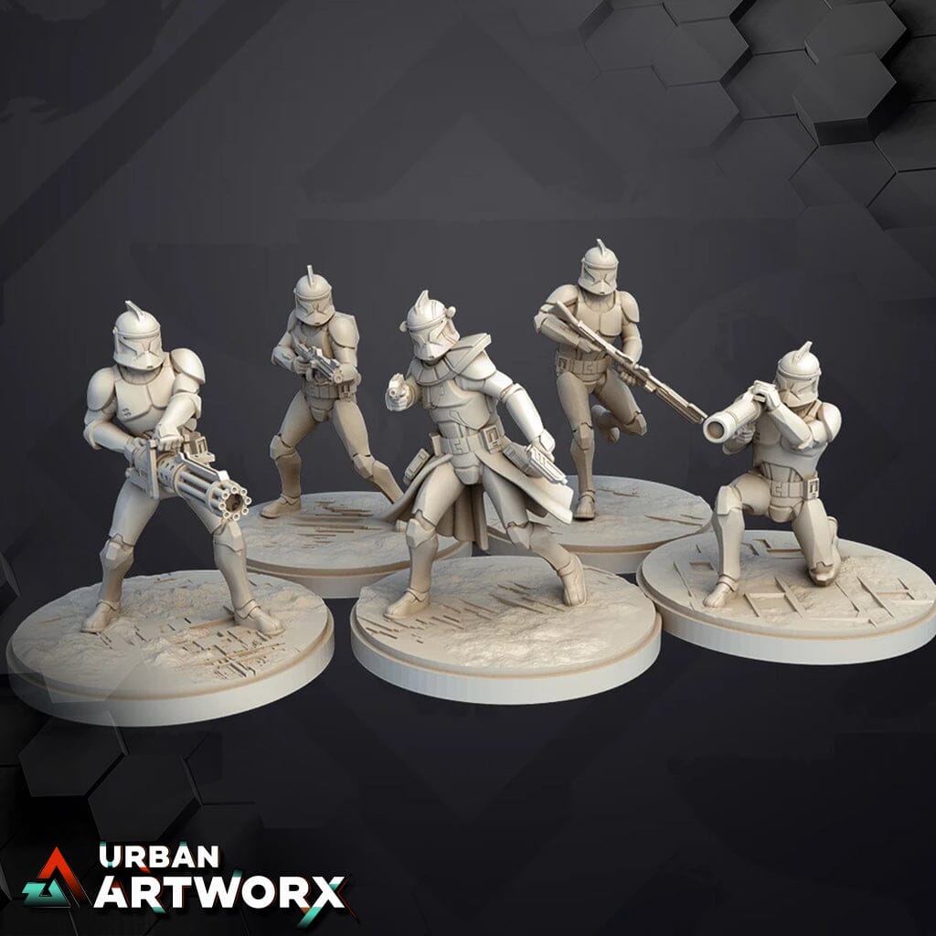 Tabletop Miniaturen - Skullforge Studios - Phase 1 Replicant Troopers - Shatterpoint (5) Skullforge Studios