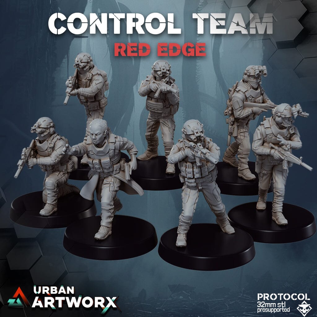 Tabletop Miniaturen - Skullforge Studios - PROTOCOL: Control Team Red Edge (7) Skullforge Studios