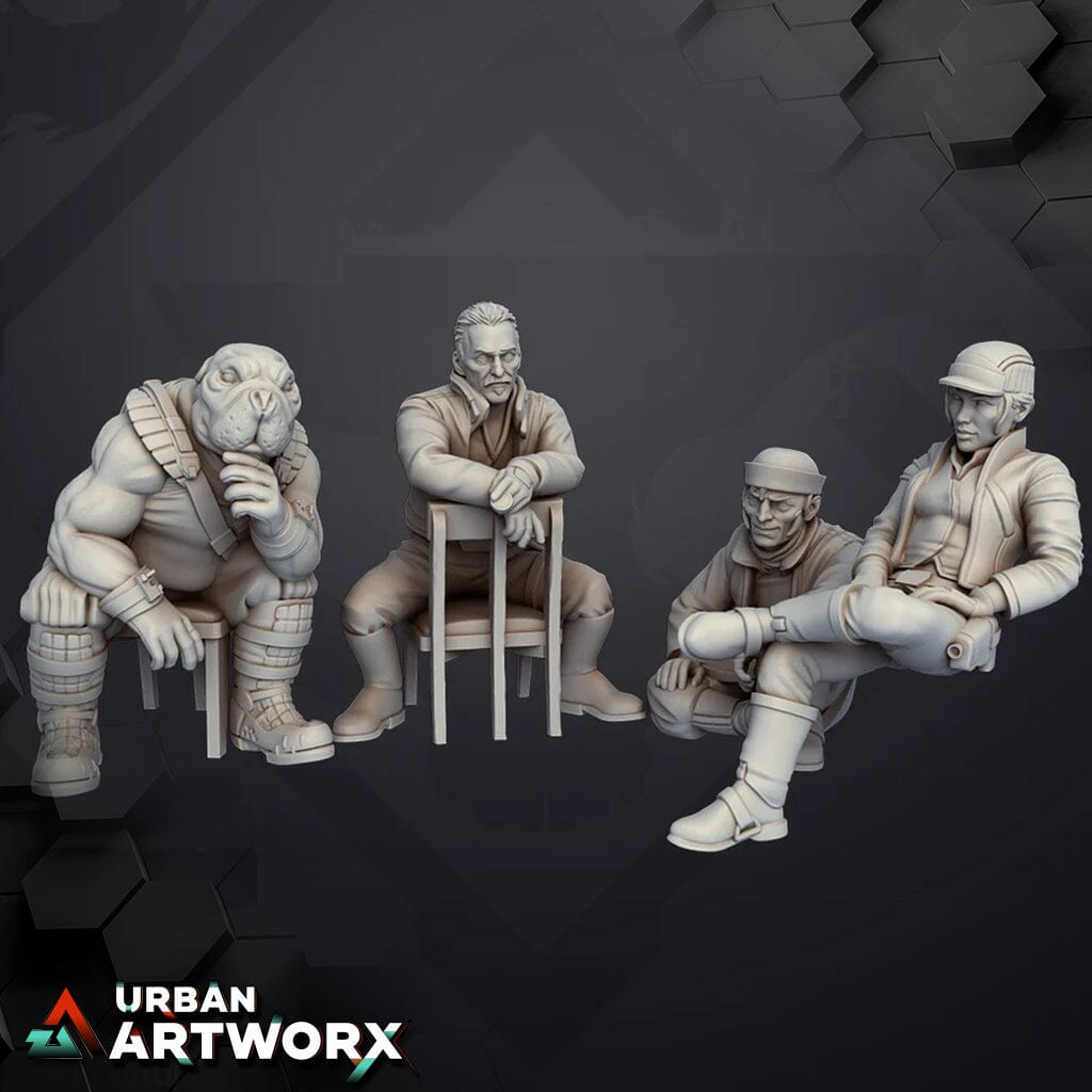 Tabletop Miniaturen - Skullforge Studios - Smuggler Crew Sitting (4) Skullforge Studios