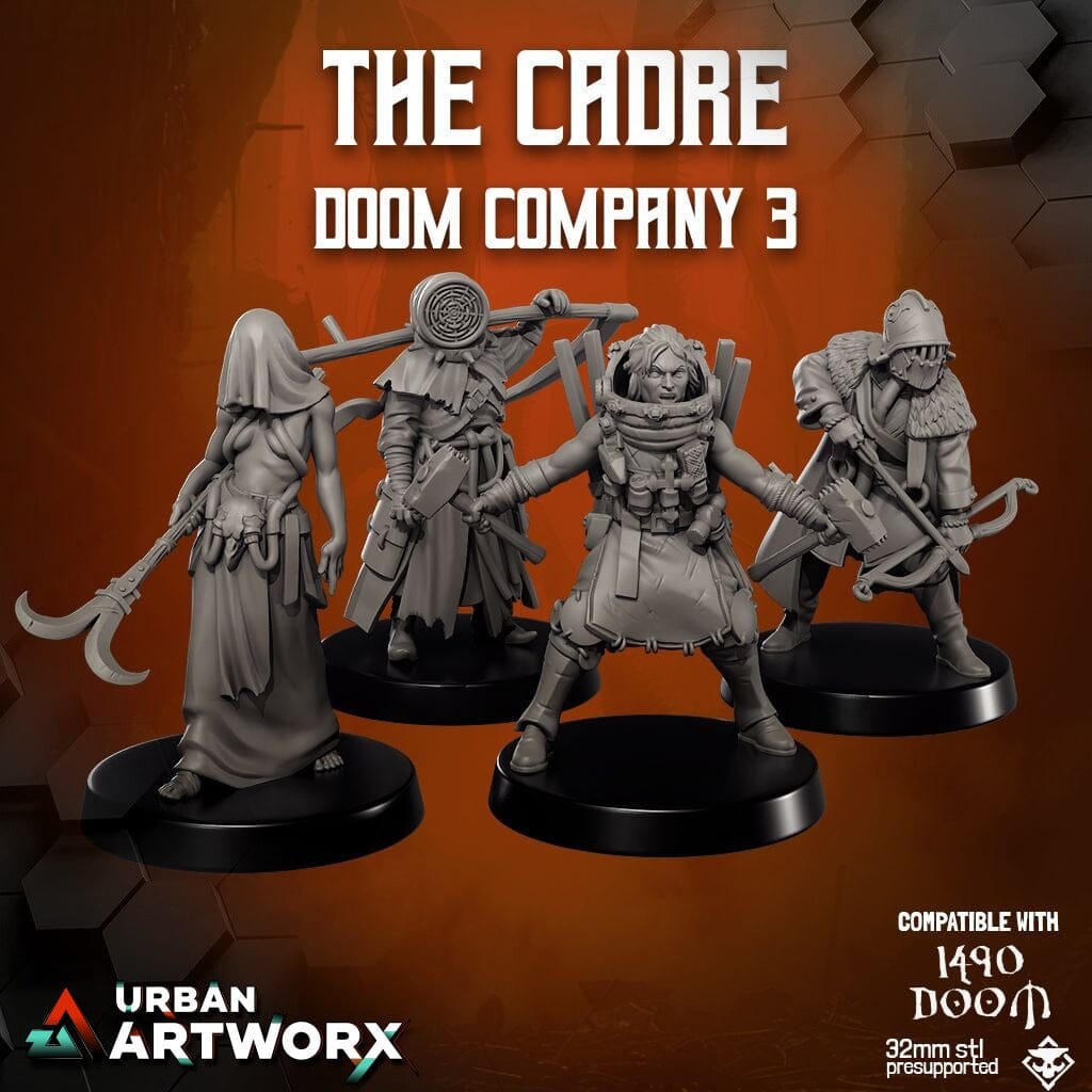 Tabletop Miniaturen - Skullforge Studios - The Cadre: Doom Company 3 (4) Skullforge Studios