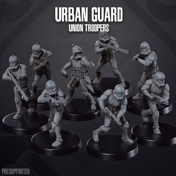 Tabletop Miniaturen - Skullforge Studios - Union Troopers Urban Guard (8) Skullforge Studios