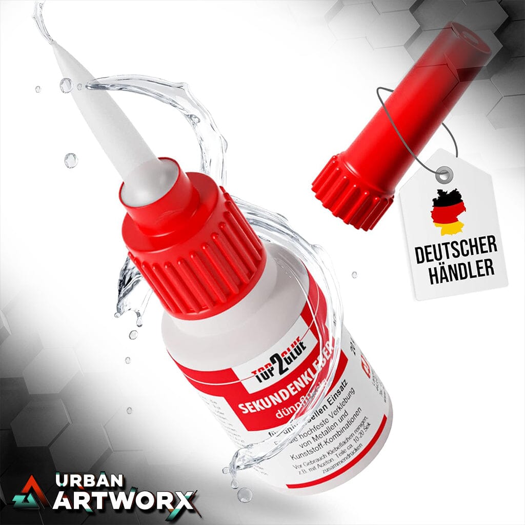 Tabletop Sekundenkleber extra stark - 20g - hochfester Cyanacrylat Kleber - Wasserfest, Dünnflüssig, Hitzebeständig, Industriequalität Urban ArtworX