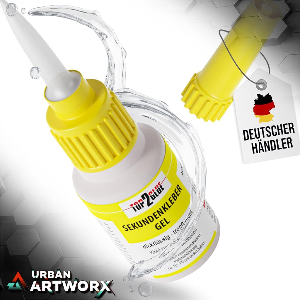Tabletop Sekundenkleber GEL 20g - Extra Stark Flexibel Stoß- & Wasserresistentes Gel Urban ArtworX