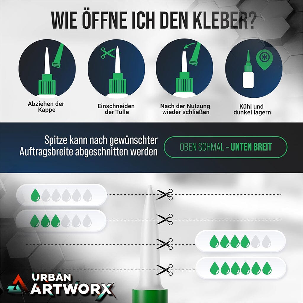 Tabletop Sekundenkleber mittelviskos 20g - Extra Stark Stoß & Wasserfest Urban ArtworX