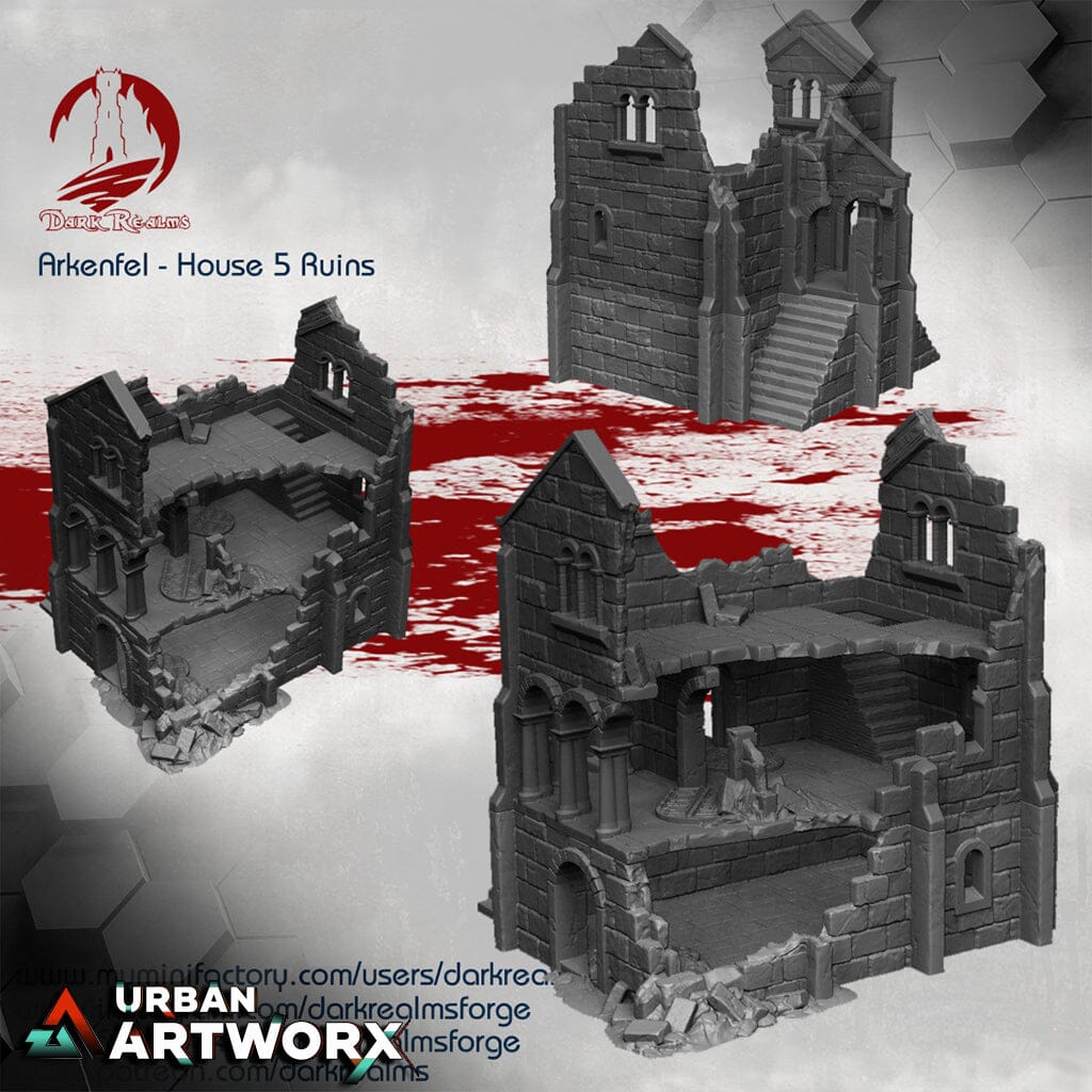Tabletopgelände - Dark Realms - Arkenfel - House 5 Ruin Dark Realms 