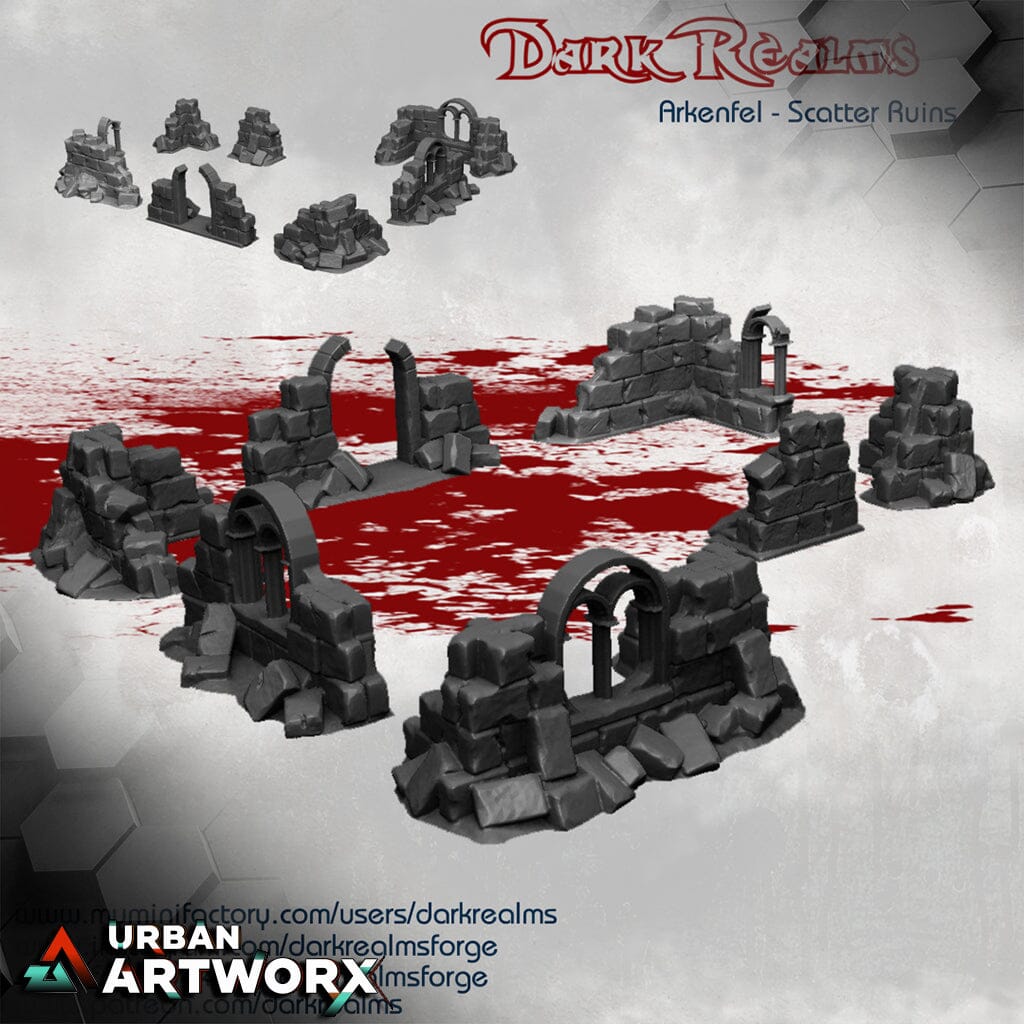 Tabletopgelände - Dark Realms - Arkenfel - Scatter Ruins Dark Realms