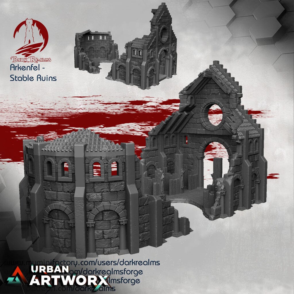 Tabletopgelände - Dark Realms - Arkenfel - Stables Ruin Dark Realms 