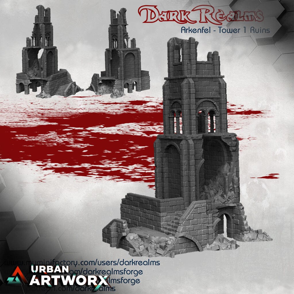 Tabletopgelände - Dark Realms - Arkenfel - Tower 1 Ruins Dark Realms