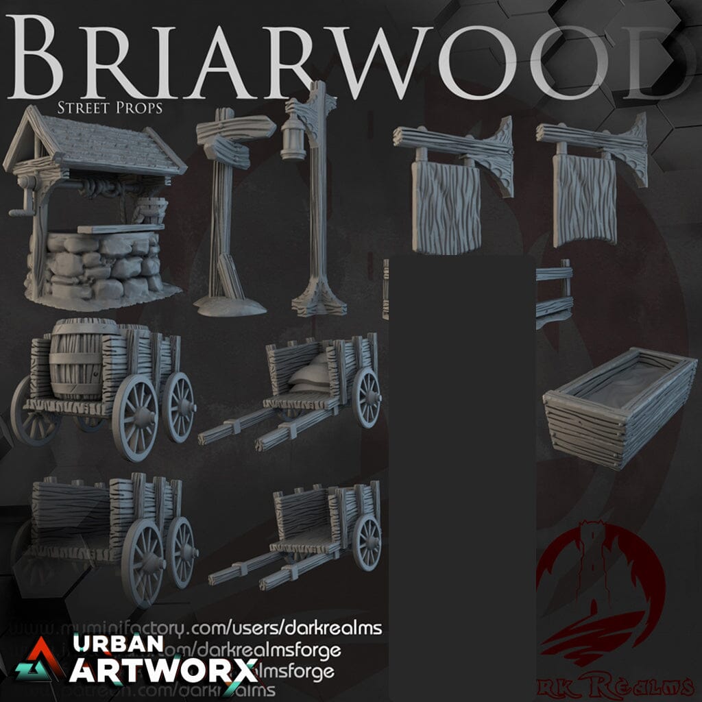Tabletopgelände - Dark Realms - Briarwood - Street Scatter - Props Dark Realms