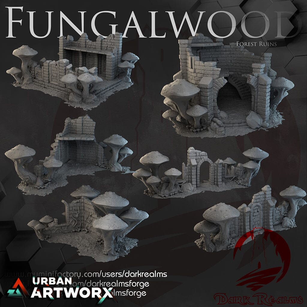 Tabletopgelände - Dark Realms - Fungalwood Forest - Ruins Dark Realms