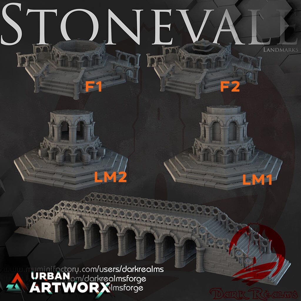 Tabletopgelände - Dark Realms - Stonevale - Landmark Fountain 2 Dark Realms