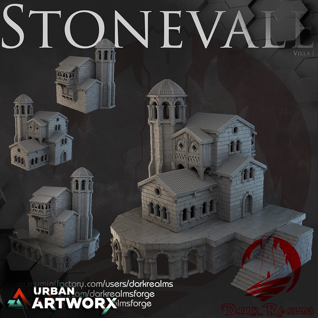 Tabletopgelände - Dark Realms - Stonevale - Villa 1 with Tower Dark Realms