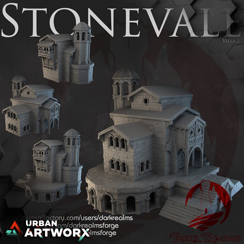 Tabletopgelände - Dark Realms - Stonevale - Villa 2 with Tower Dark Realms