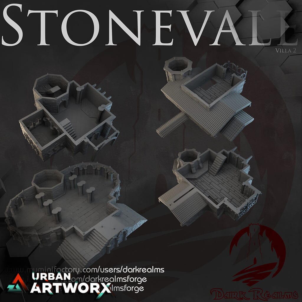 Tabletopgelände - Dark Realms - Stonevale - Villa 2 with Tower Dark Realms