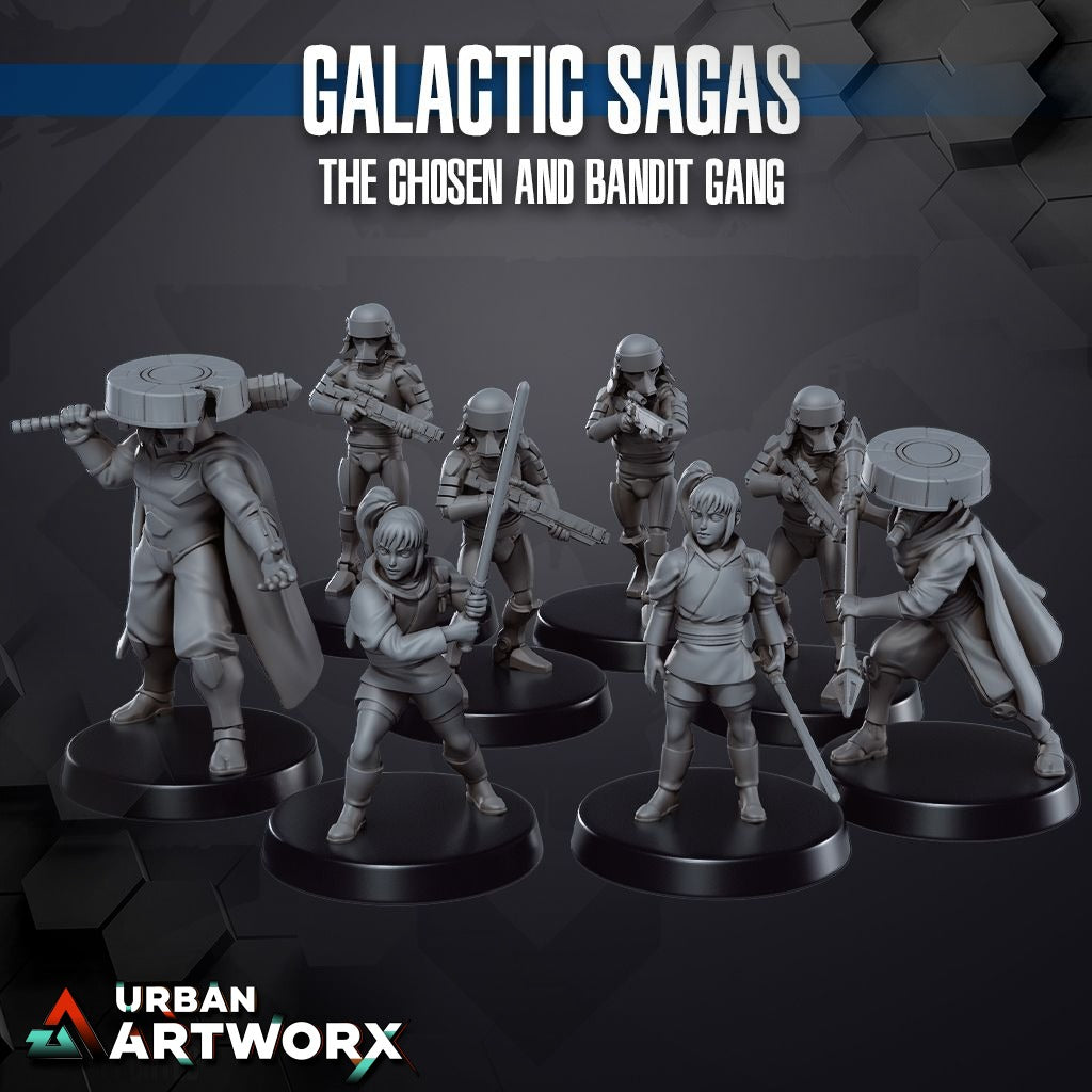 Tabletop Miniaturen - Skullforge Studios - Galactic Sagas The Chosen and Bandit Gang (8)