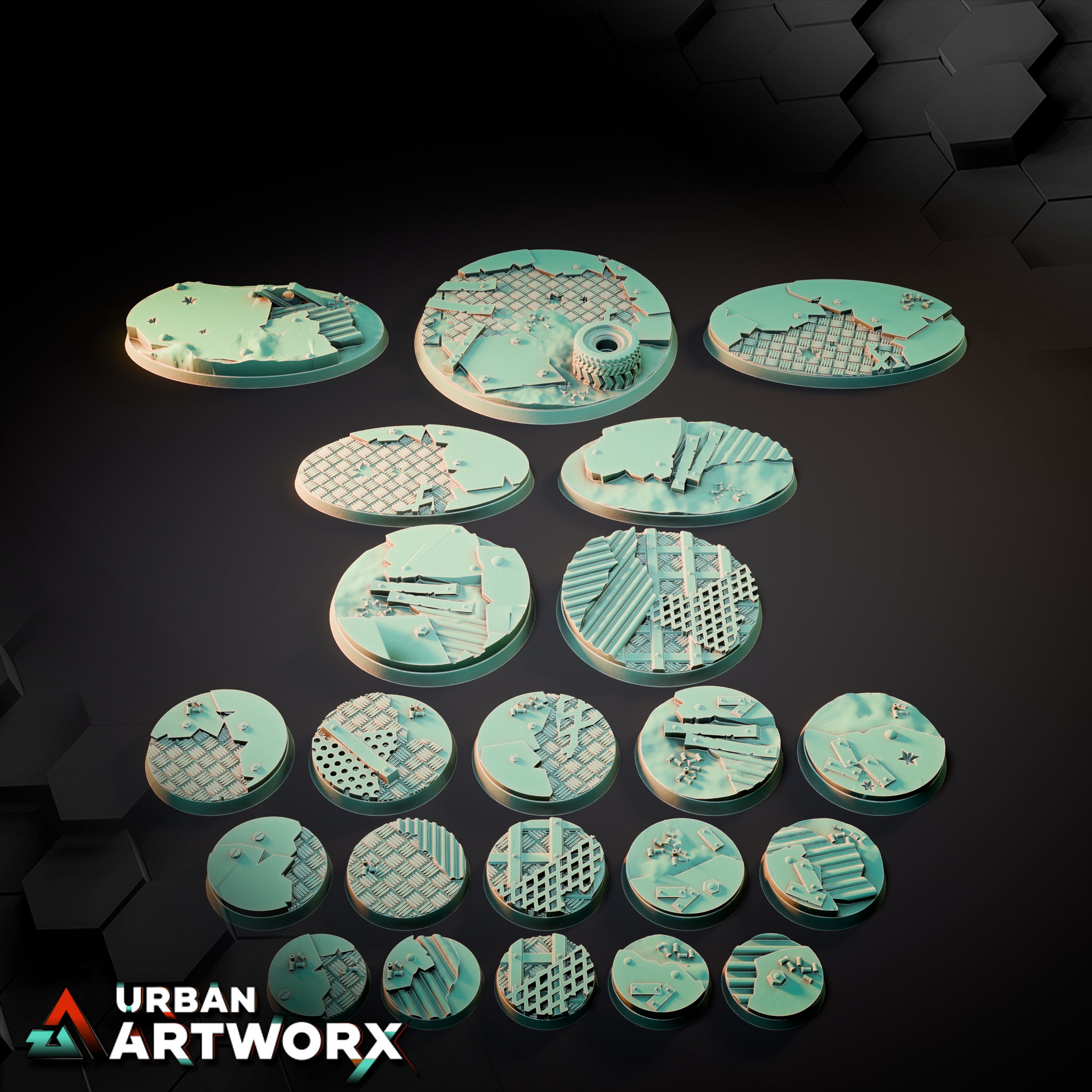Tabletop Bases - Sacrusmundus - Warpzel-1A Orc Settlement Bases | Gruppenbild