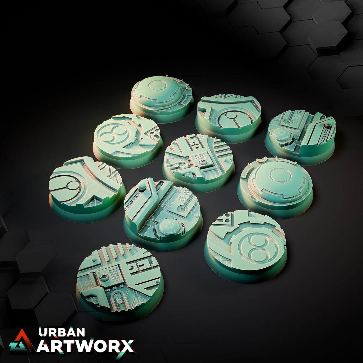 Xeno City Bases – Round 32mm (10)