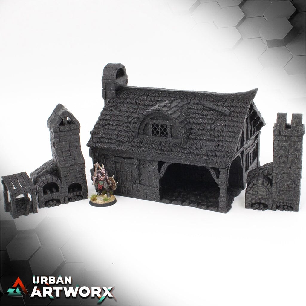 City of Tarok - Cottage - Bakery Black Scrolls Games Bakery Damaged Roof