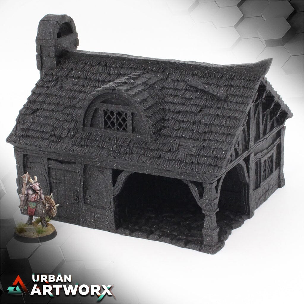 City of Tarok - Cottage Black Scrolls Games Cottage Damaged Roof