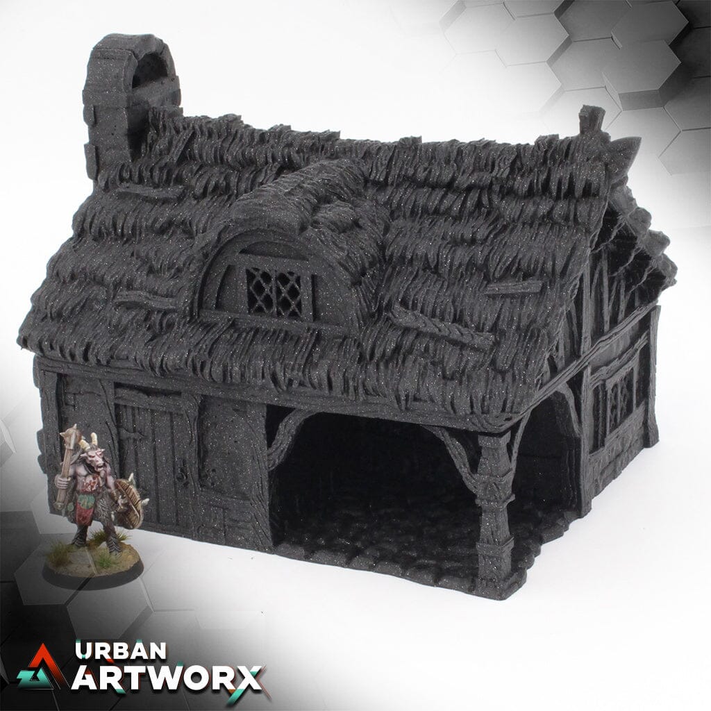 City of Tarok - Cottage Black Scrolls Games Cottage Thatched Roof