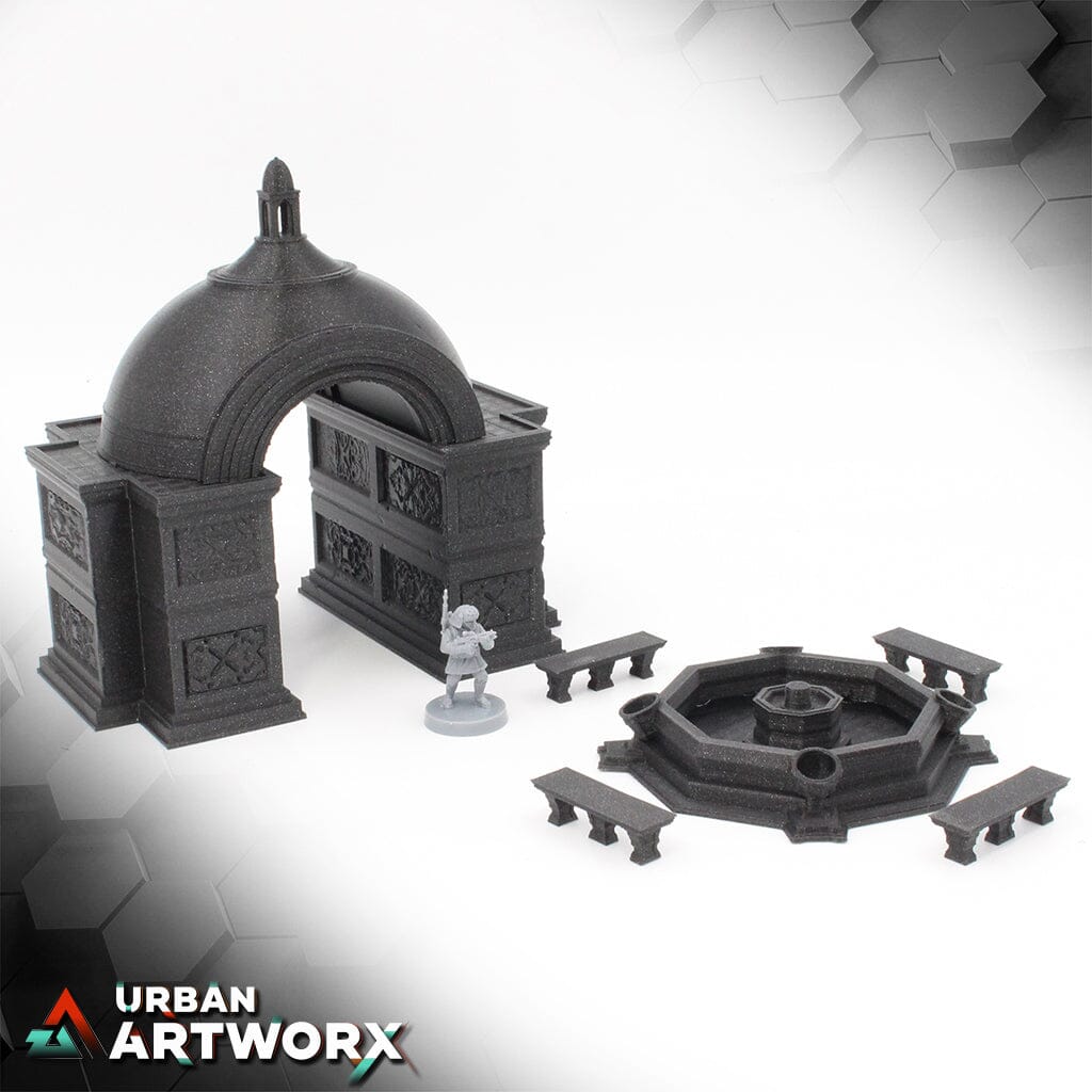 Imperial Terrain - Marin City Aristocrat's Domed Arch and Fountain Set Imperial Terrain