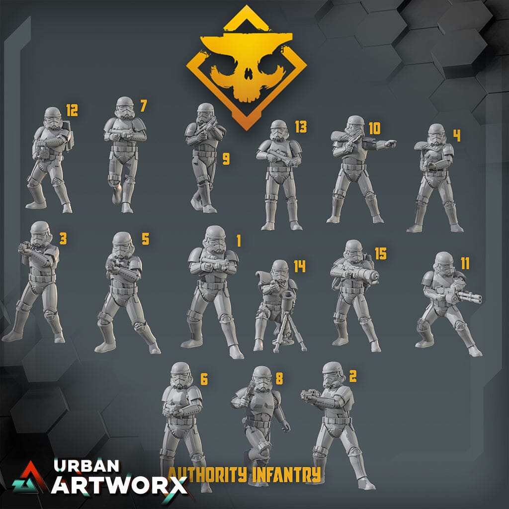 Skullforge Studios - Authority Infantry Skullforge Studios Infantry Complete Set (14)