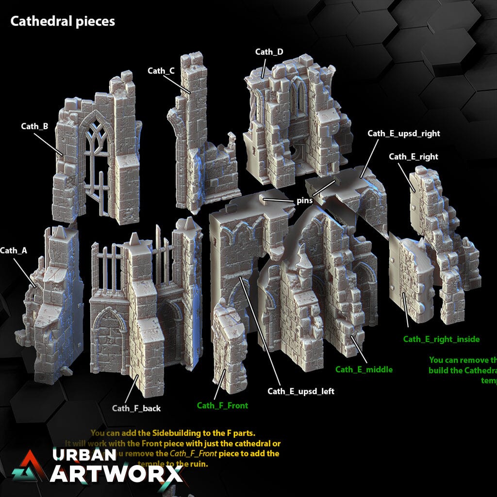Tabletop Gelände - City of Tarok - Cathedrale Complete Set Black Scrolls Games