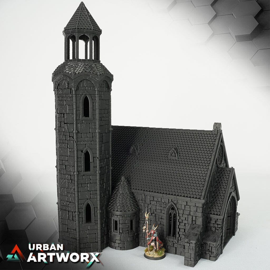 Tabletop Gelände - City of Tarok - Church Black Scrolls Games Normal Roof