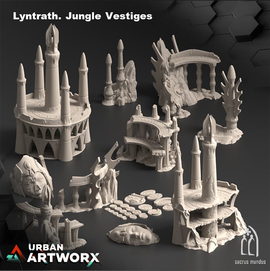 Tabletop Gelände - Sacrusmundus - Lyntrath Jungle Vestiges Sacrusmundus Complete Set